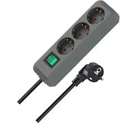 Brennenstuhl Eco-Line + Switch - surge protectors (Grey, Silver)