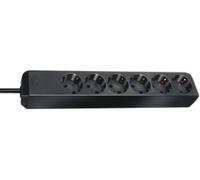 Brennenstuhl - Eco-Line Unswitched Euro Mains Extension Lead, 6 Gang, 1.5M Lead, Black