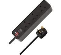 Brennenstuhl Ecolor, 3-Gang Extension Lead (Switch and 1,5m Cable - 90° Angle of sockets) Black