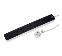 Brennenstuhl Ecolor 5 Way Black/White FB Extension With Fuse - 1.5m - 1153253020