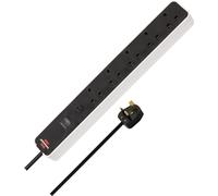 Brennenstuhl Ecolor Extension Socket 5-Way 3m H05VV-F 3G1.5 White/Black with Switch and Safety Fuse Button *GB*