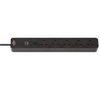 Brennenstuhl - Ecolor Fb Mains Extension Lead, 5 Gang, 1.5M Lead, Black