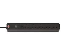 BRENNENSTUHL - Ecolor FB Mains Extension Lead, 5 Gang, 1.5m Lead, Black