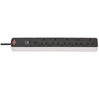 Brennenstuhl - Ecolor Fb Mains Extension Lead, 5 Gang, 1.5M Lead, Black/white