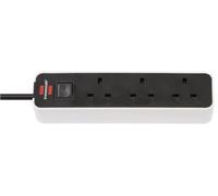 BRENNENSTUHL - Ecolor Mains Extension Lead, 3 Gang, 1.5m Lead, Black/White