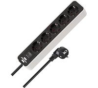 Brennenstuhl Ecolor Steckdosenleiste 5-fach | Multiple socket with switch and 1.5 m cable, black/white