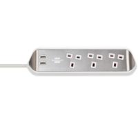 Brennenstuhl estilo Corner Extension Lead 240V 3-Gang 13A White 2m