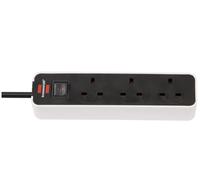Brennenstuhl Extension Lead 3 Way 1.5m Cable Ecolor White & Black 1153233020