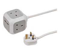 Brennenstuhl 1150103 ALEA 3 Way + USB Socket Cube Block 3m