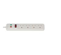 Brennenstuhl 4-Way Extension Lead with surge protection (2m cable, Power Strip with 90° angle of sockets, with switch)