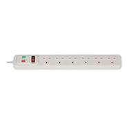 Brennenstuhl Extension Lead With Surge Protection - 6 Sockets - 2 Metre Cable