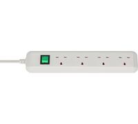 Brennenstuhl Extension Lead With Switch - 4 Gang or 6 Gang / Black or White