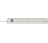 Brennenstuhl Extension Lead With Switch - 4 Gang or 6 Gang / Black or White