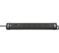 Brennenstuhl Extension Lead With USB Charging 5 Gang Heavy Duty Mains Cable