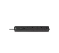 Brennenstuhl 1153243006 Ecolor 4 Way Black SASO Extension Socket w/USB 3m