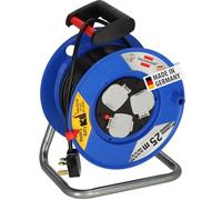 Brennenstuhl Garant 3-way socket outlet Cable Reel (Extension Lead 25m cable length, with thermal cut-out protection, ergonomic handle, cable colour: black)
