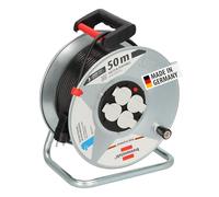 Brennenstuhl Garant S 4 E Cable Reel 50 m Made of Sheet Steel for Indoor Use Made in Germany Silver