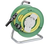 Brennenstuhl Hose Reel with 20m Water Hose (Spraying Nozzle, waterstop, top Connector), Portable Water Hose Reel for Outdoors, Hose Colour: Green