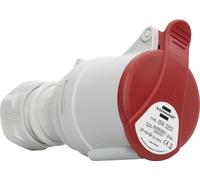Brennenstuhl Industrial Socket with Cover CEE 5 Pin 400V/32A for Outdoor Use, Screwable Connection, Use in Construction Sites, Camping, Commercial Applications, IP44