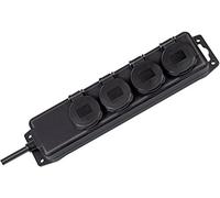 Brennenstuhl IP44 Socket Socket with 4 Flap Sockets & 2m Neoprene Cable H07RN-F 3G1.5 for Outdoor Use Black Quantity: 1