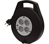 Brennenstuhl KB 4-Way Socket Cassette 10 m H05VV-F 3G1.5, Black/Grey, 10 m