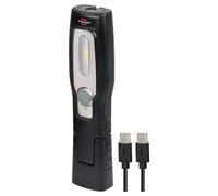 Brennenstuhl LED Rechargeable Hand Lamp HL 201 A/LED Inspection Light with Rechargeable Battery (250 + 70lm, Bendable Base, Handy Work Light with Magnet and Hook, USB C Cable Included)