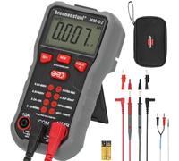 Brennenstuhl Multimeter MM-02 with automatic measuring range adjustment (AC/DC voltage,AC/DC current,resistance,temperature, diode,continuity,capacitance,frequency and NCV,6000 counts, True RMS,lamp)