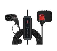 Brennenstuhl portable EV charger type 2 - CEE 11kW (mobile wallbox with 8m cable, 16A, IP44, 3-phase, display, adjustable charging current, for electric & hybrid vehicles BEV/PHEV, with transport bag)