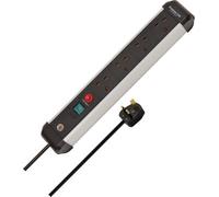 Brennenstuhl Premium-Alu-Line 4-Way Extension Lead 3 Metre Cable Aluminium Body