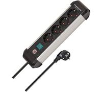 Brennenstuhl Premium Alu-Line 4-Way Power Strip/Power Strip Made Aluminium (Multiple Socket with Switch and 1.8 m Cable, Made in Germany)