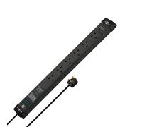 Brennenstuhl Premium-Line 6 Gang Extension Lead - Surge Protection To 60,000A With 1 X Usb A And 1 X Usb C