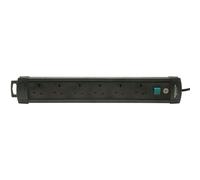 Brennenstuhl Premium-line 6 Socket Extension Lead - 3 Metre Cable, Black