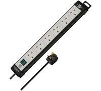 Brennenstuhl Premium Line 6 Way Extension Lead 3.0m Black/Light Grey