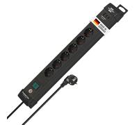 Brennenstuhl Premium-Line 6-way Power Strip with 2x USB C PD 65W and USB A 18W (Made in Germany, Extension Lead with switch, 3m cable and Safety Fuse Button, Power Extension for wall mounting) black