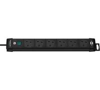 BRENNENSTUHL - Premium-Line 6 Way Switched Extension Lead, 3m Black