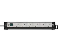 BRENNENSTUHL - Premium-Line 6 Way Switched Extension Lead, 5m Black / Grey