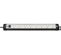 BRENNENSTUHL - Premium-Line 8 Way Switched Extension Lead, 3m Black / Grey