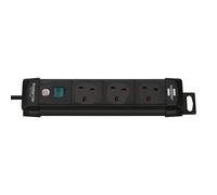 Brennenstuhl Premium-Line Extension Lead - 3 Sockets - 5 Metre Cable - Heavy Duty Cable