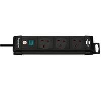 BRENNENSTUHL - Premium-Line Mains Extension Lead, 3 Gang, 5m Lead, Black