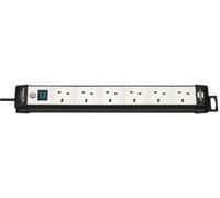 Brennenstuhl - Premium-Line Mains Extension Lead, 6 Gang, 3M Lead, Black/light Grey