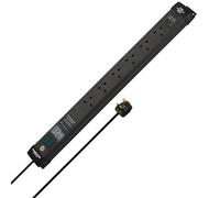 Brennenstuhl Premium-Line Power Strip 6-fold with overvoltage protection up to 60,000A and USB ports (Extension Lead with 3m cable, 1x USB A and 1x USB C port, mountable, Made in Germany) black