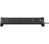 Brennenstuhl - Premium-Office-Line Fb Mains Extension Lead With Usb Charging, 5 Gang, 3M Lead, Black