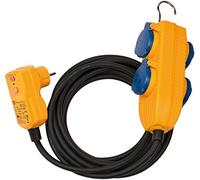 Brennenstuhl Protection adapter cable FI IP54 with power block (4-way extension for outdoor use IP54, 5 m cable, with personal protection switch)