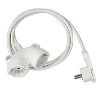 Brennenstuhl Quality Plastic Extension Cable with Flat Connector (Multiple Plug for Indoor Use with 3 m Cable, with Double Socket, 2-Way) White
