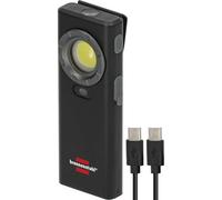 Brennenstuhl Rechargeable LED Torch HL 1200 AS (1200lm, Flashlight with 4 Switching Levels, Automatic Shut-Off When Object is Nearby, IP56, Aluminium housing, Magnet, Clip, USB C Cable)