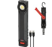 Brennenstuhl Rechargeable LED Torch HL 600 AD/Dynamo Work Light with USB C Cable (600+180lm, IP54, IK08, Inspection Lamp with up to 15h Light Duration, Integrated Hook and Magnets)