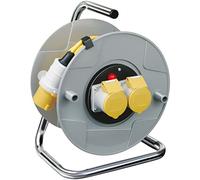 Brennenstuhl Standard 2-socket Cable Reel (25m Extension Lead, IP44, thermal cut-out protection, cable colour: yellow)