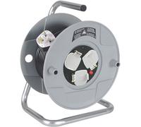 Brennenstuhl Cable Reel - Heavy Duty 50 Metre Cable Reel - Thermal Cut-out, Black