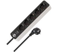 Brennenstuhl Steckdosenl. Ecolor 5-x weiB/schwarz NEW