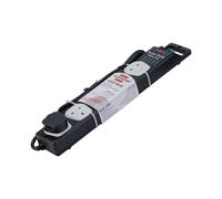 Brennenstuhl 1153343625 Super-Solid-Line 5-Way (Extension Lead with Safety Fuse Button, 2,5m Cable, sockets in 90° Arrangement) FB, 240 V, Black/Light Grey